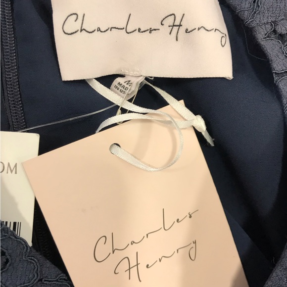 Charles Henry Navy Blue Cocktail Dress - Picture 5 of 7